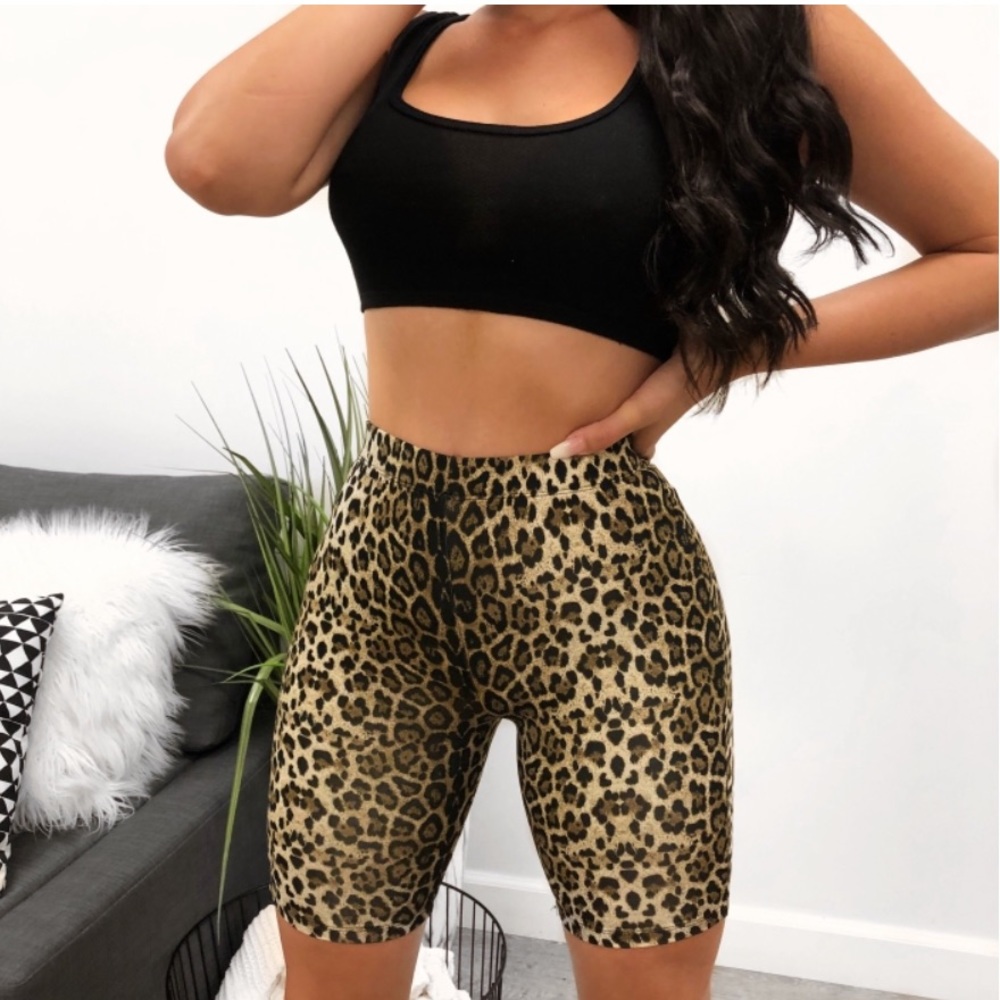 Leopard biker shorts(squat proof)